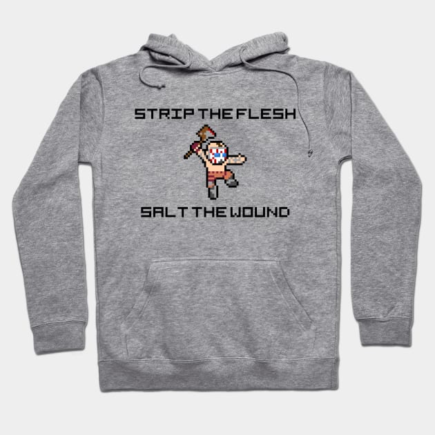 Borderlands Psycho "Strip The Flesh, Salt The Wound" 8-Bit Pixel Art Hoodie by StebopDesigns